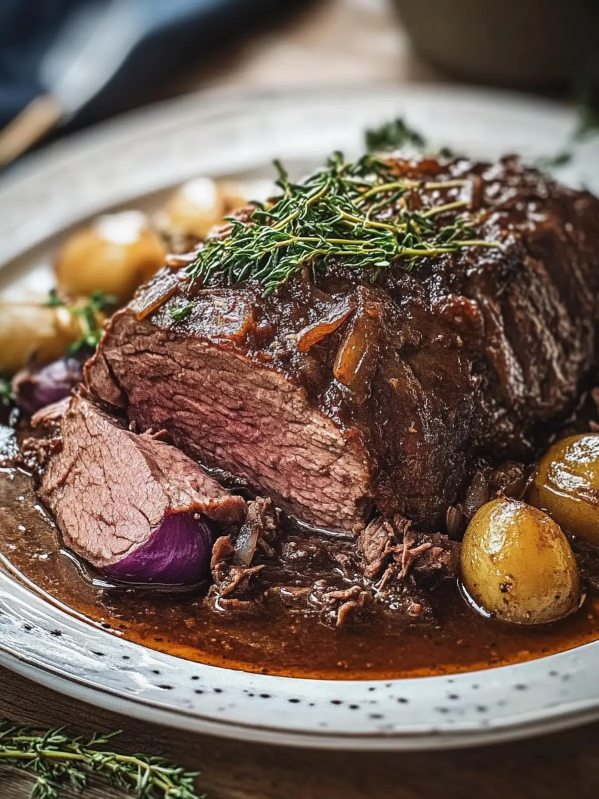 Schmorbraten Rindfleisch im Slow Cooker