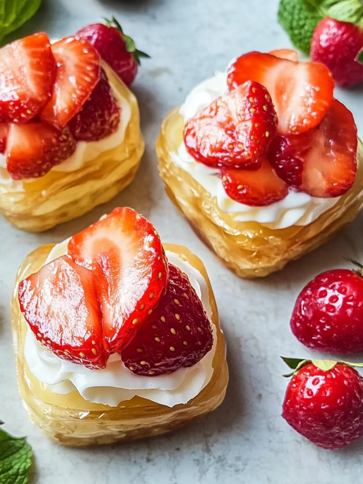 Erdbeer-Bienenstich-Teilchen