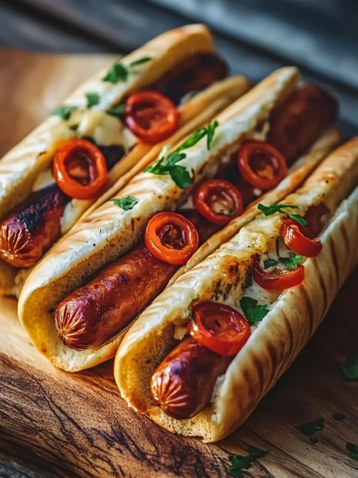 Gebackene Hotdogs in Tortillateig