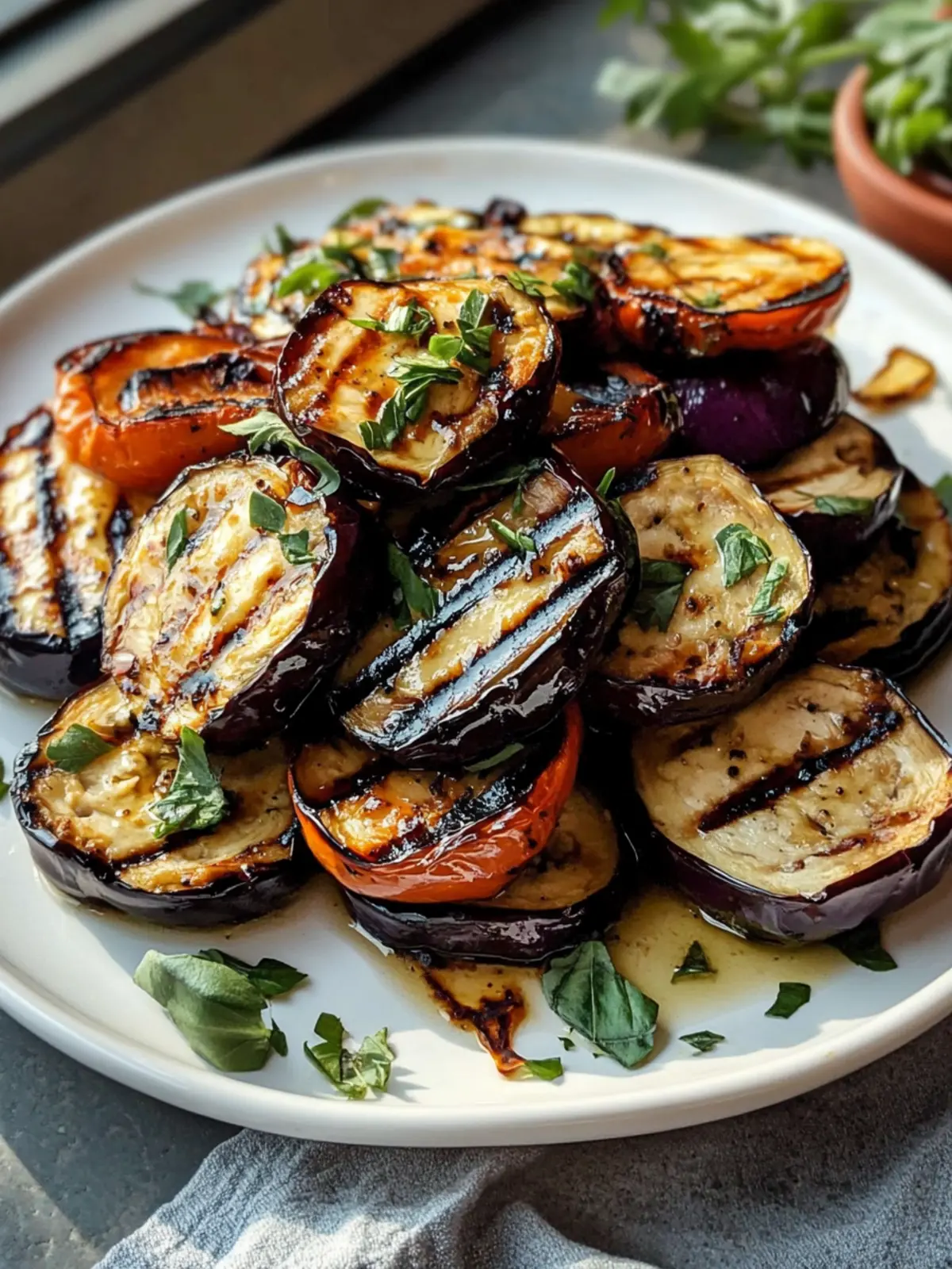 Gegrillte Auberginenscheiben