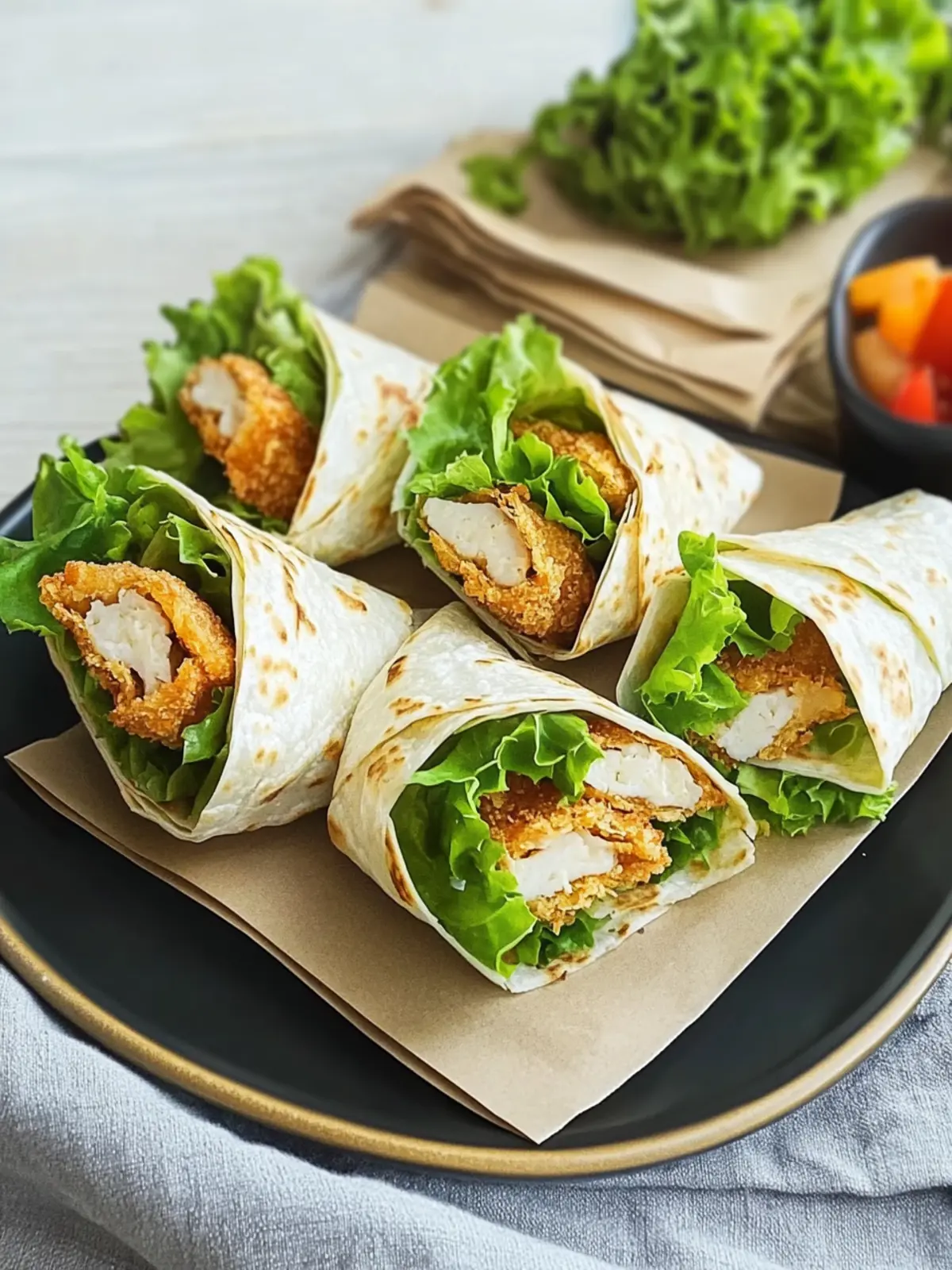 Mini Frittierte Hähnchenwickel