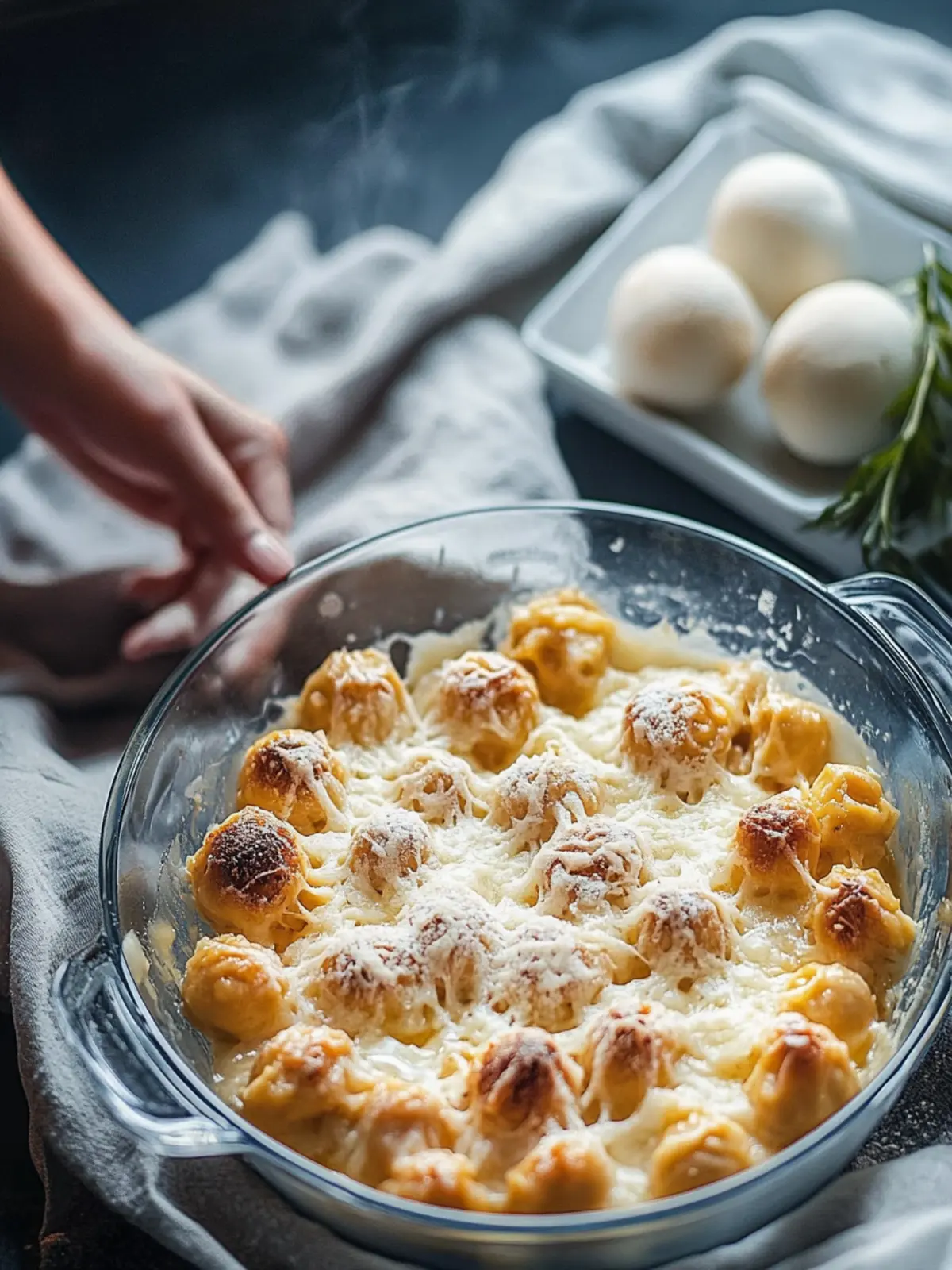 Fleischbällchen-Nudelauflauf