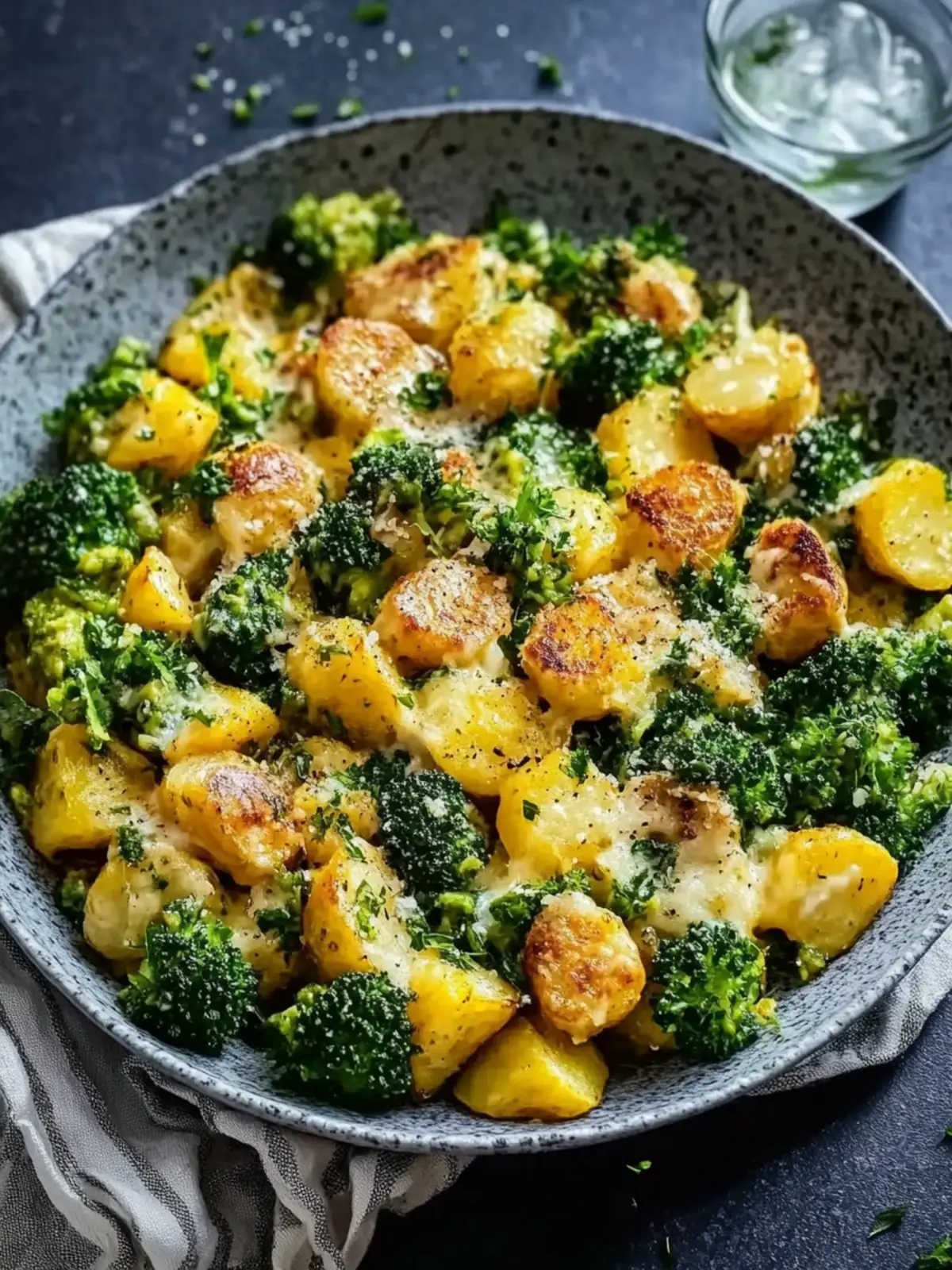 Kartoffel- und Hühnerpfanne mit Brokkoli