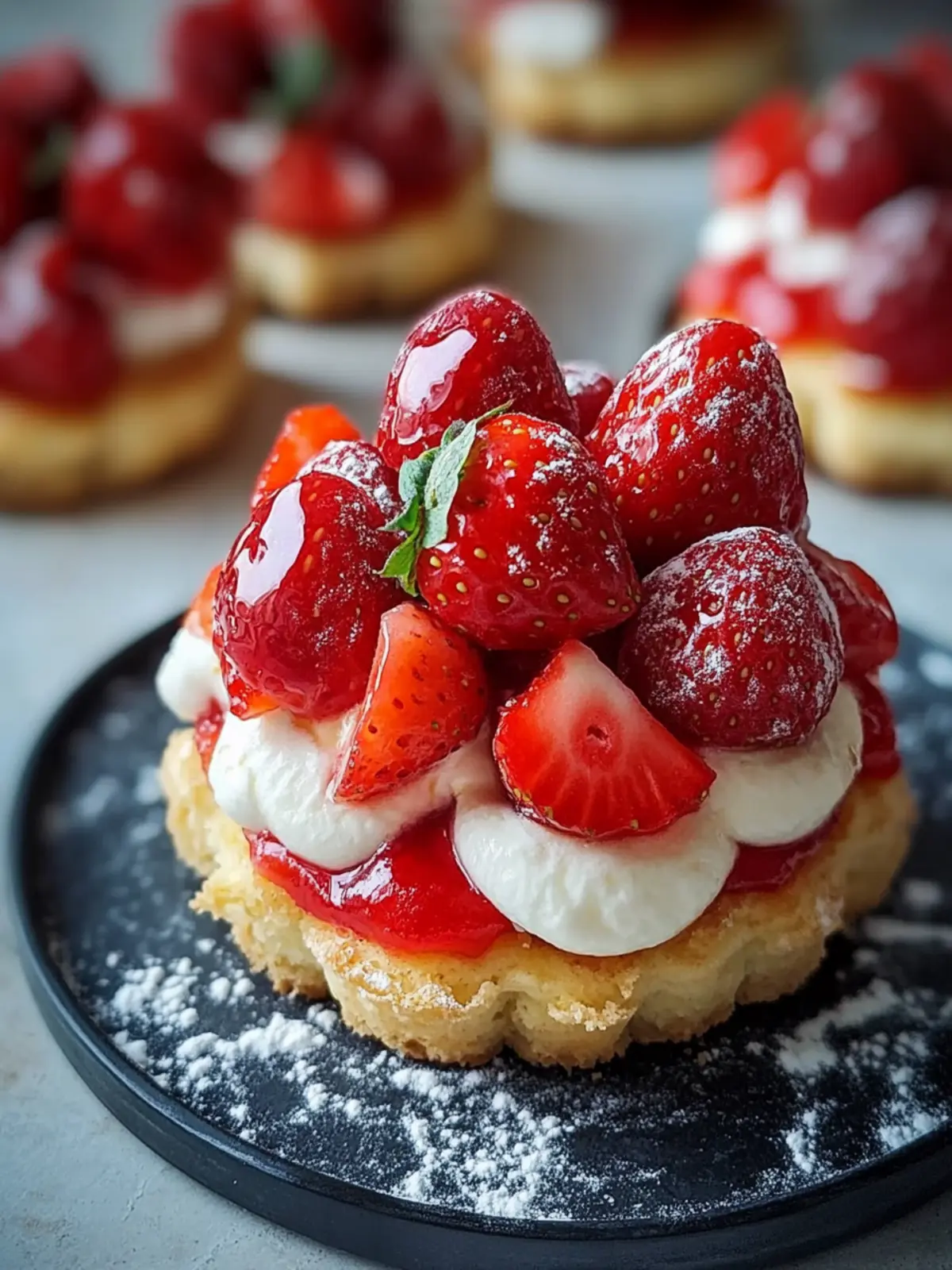 Muerbe-Törtchen mit Erdbeeren und Mascarpone-Creme