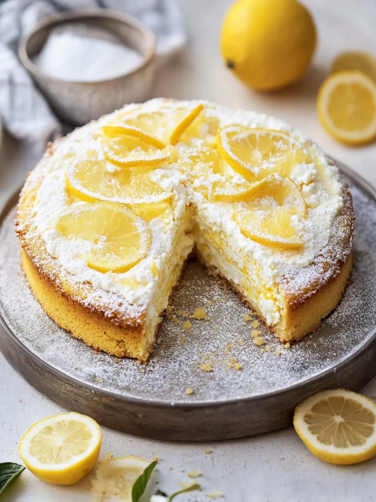Italienischer Zitronen-Ricotta-Kuchen