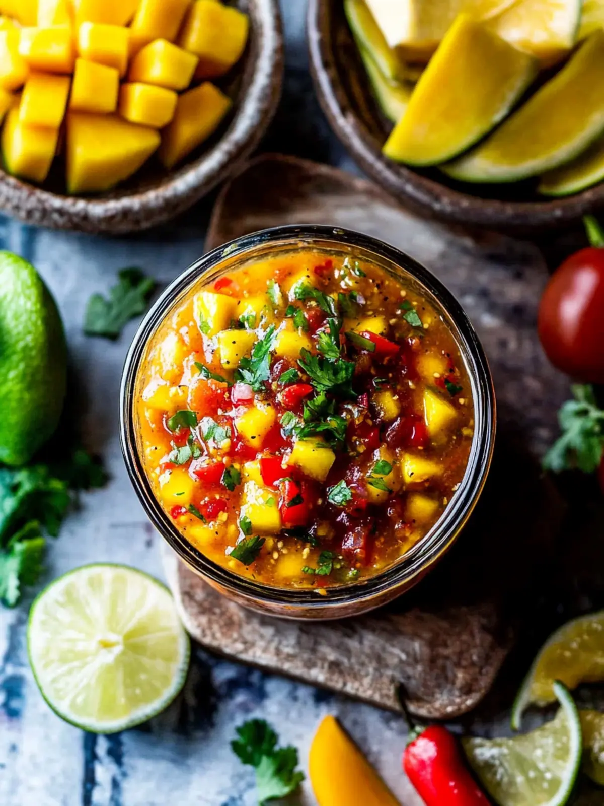 Hausgemachte Mango-Habanero-Salsa