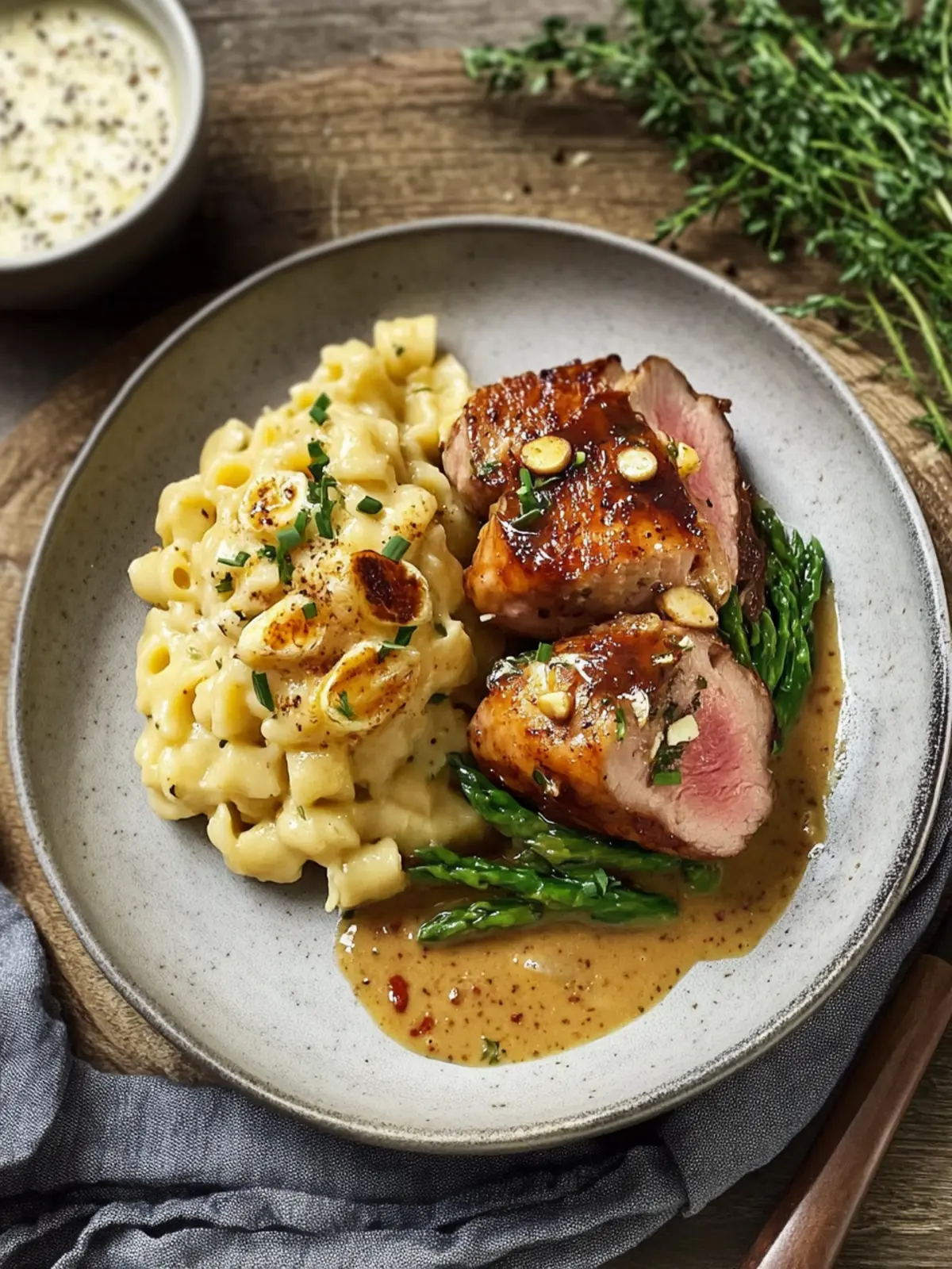 Schweinefiletmedaillons mit Pfefferkornsauce und Spätzle