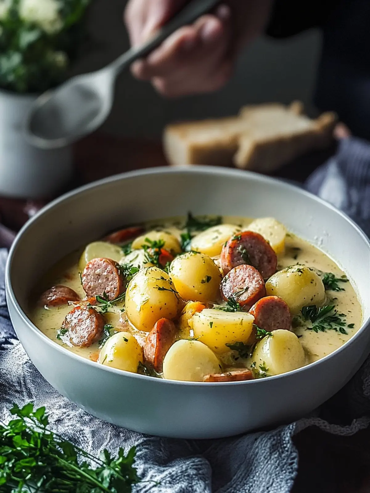 Herzhaftes Eintopf: Kartoffeln & Würstchen