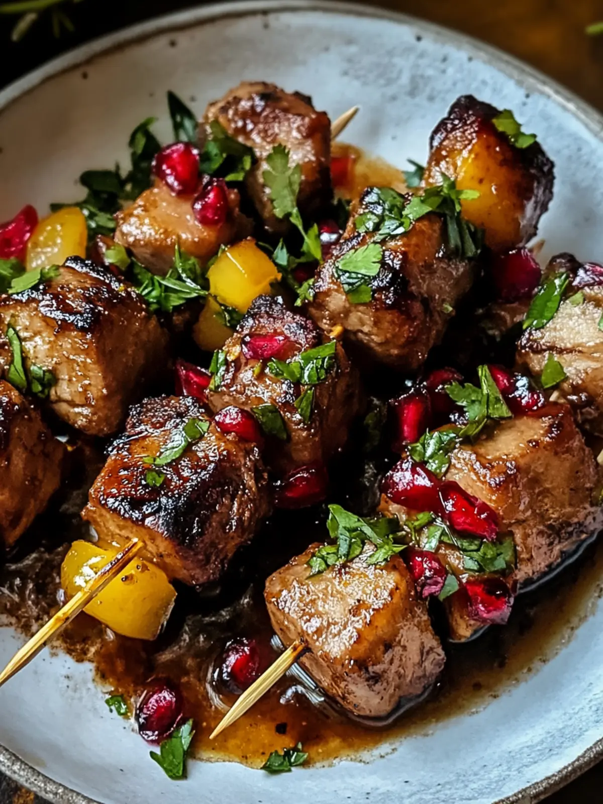 Leckeres Shish Andaz mit Granatapfelsauce