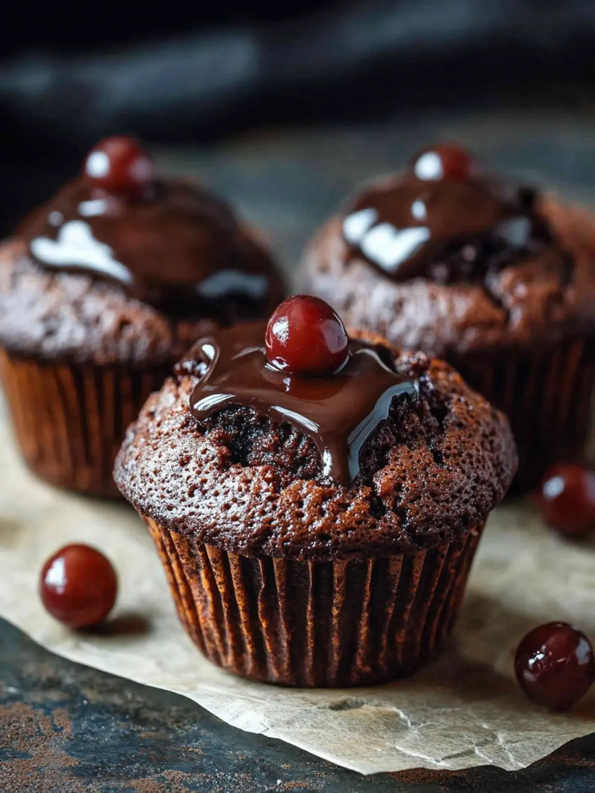 Doppelte Schokoladenmuffins