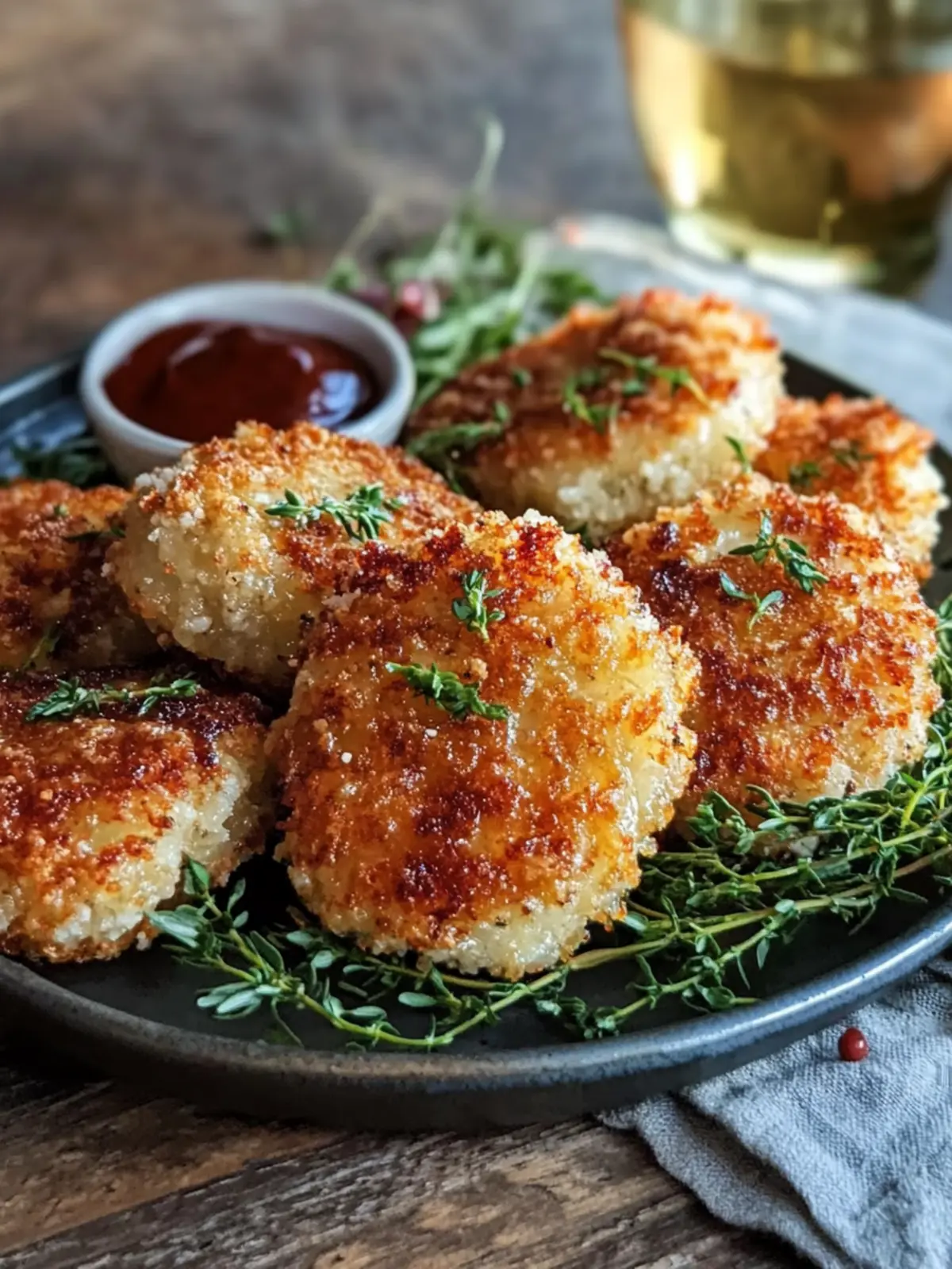 Knusprige Heißluftfritteuse Parmesan Kruste Schweinekoteletts