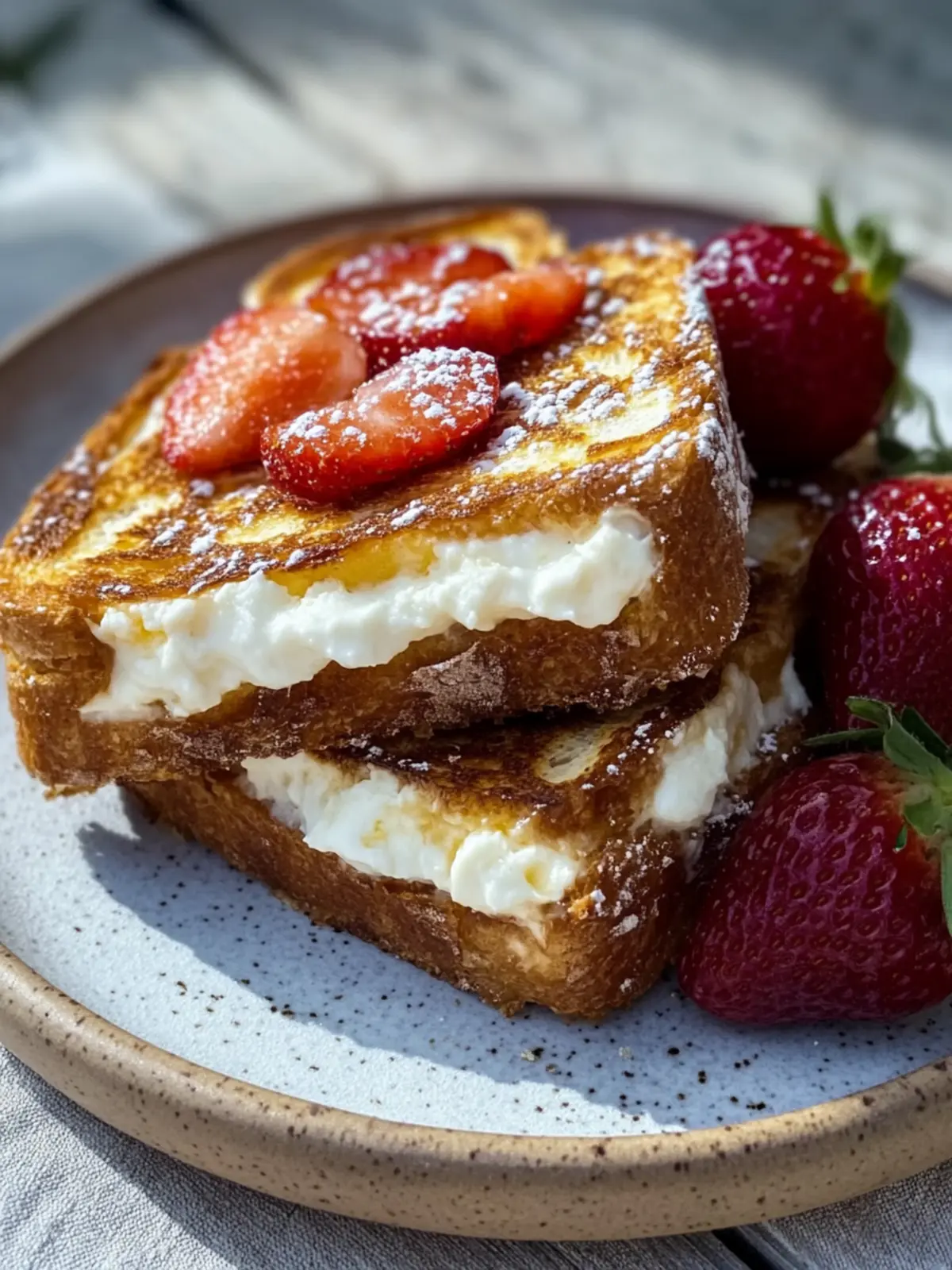 Fluffiger gebackener französischer Toast mit Zimt-Frischkäse-Wirbel Perfekt zum Frühstück