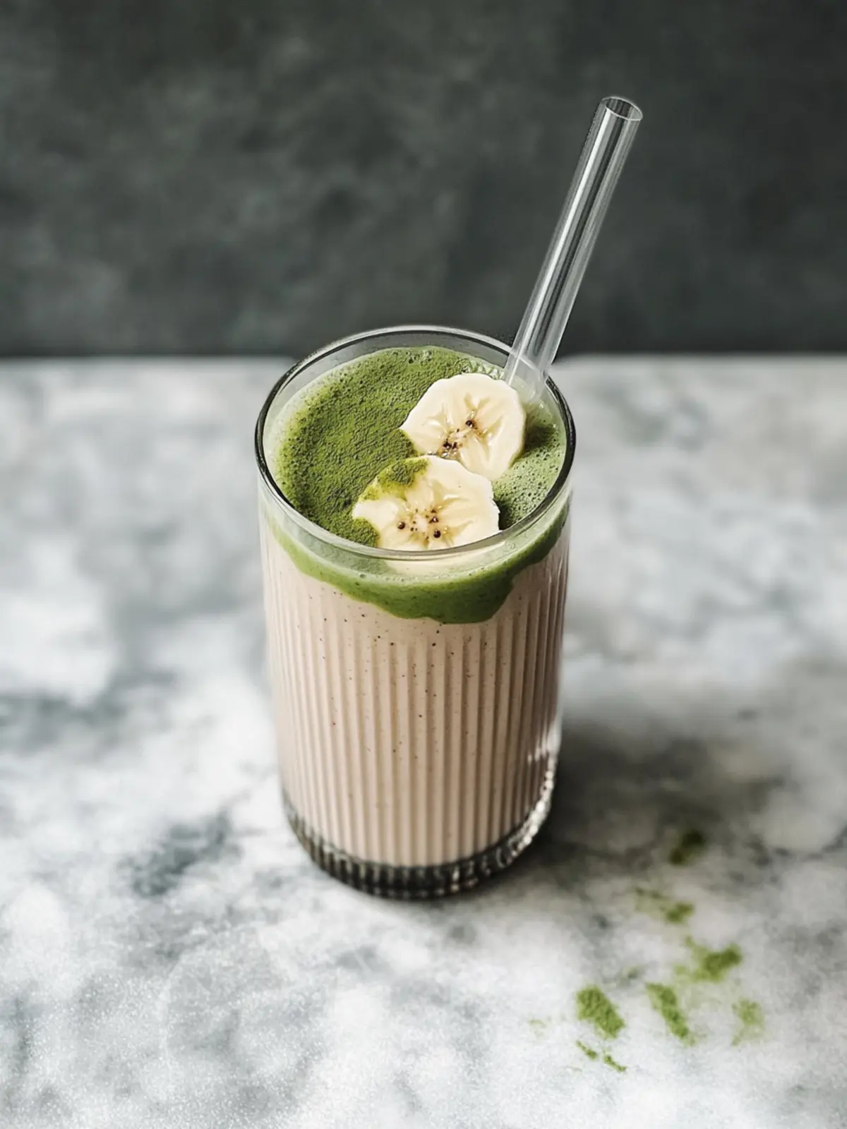 Erdbeer-Matcha-Smoothie mit Banane