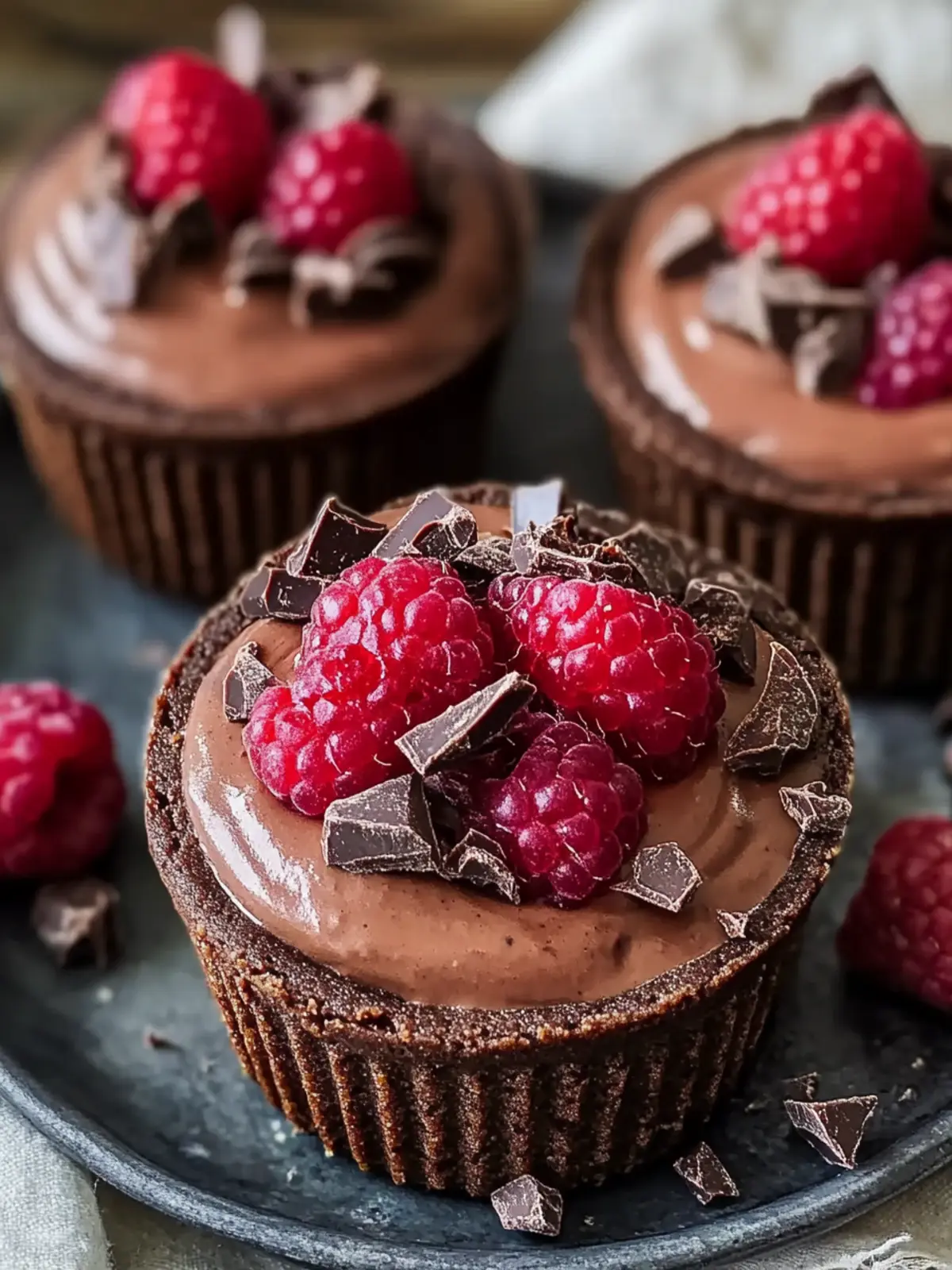 Keine Backen Himbeer Schokoladenmousse Becher