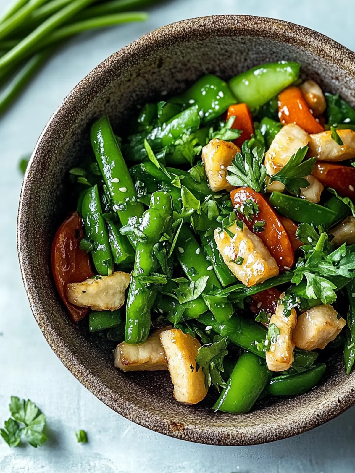 Leckeres Grünes Bohnen Hähnchen Pfannengericht