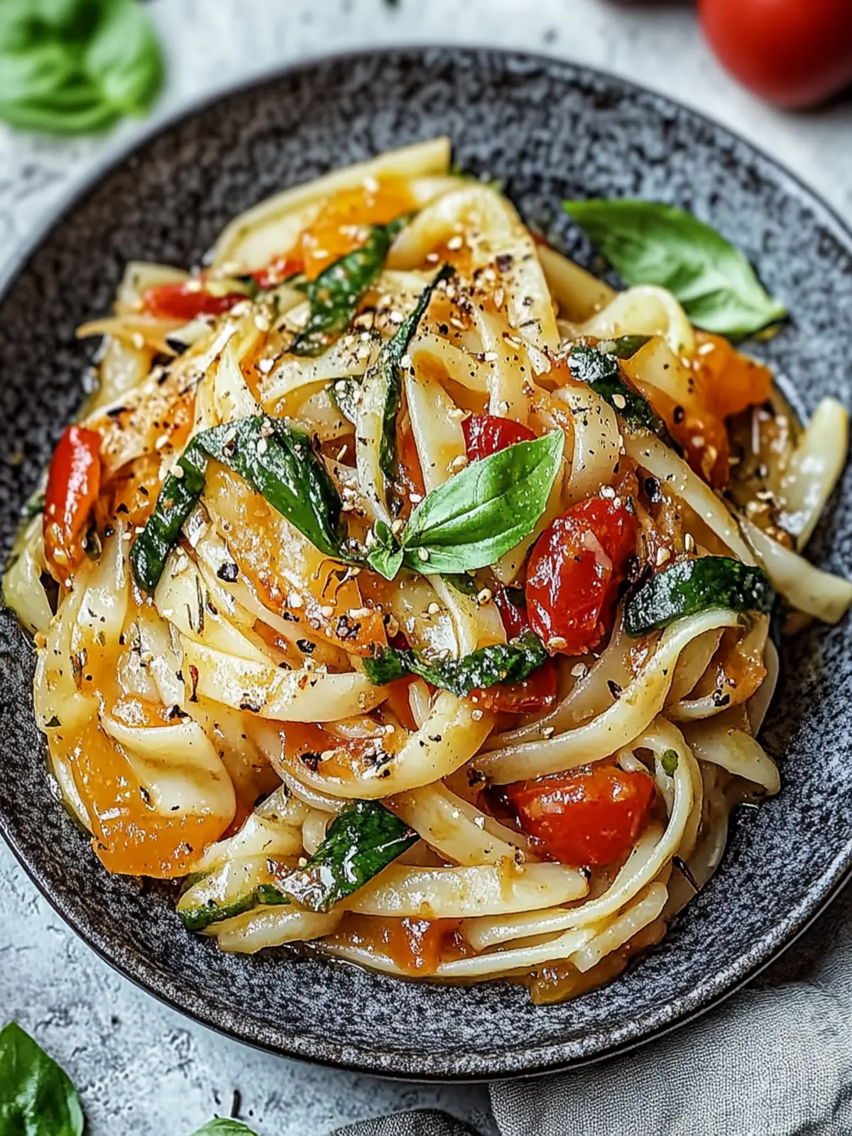 Zesty Vegetarische Betrunkene Nudeln