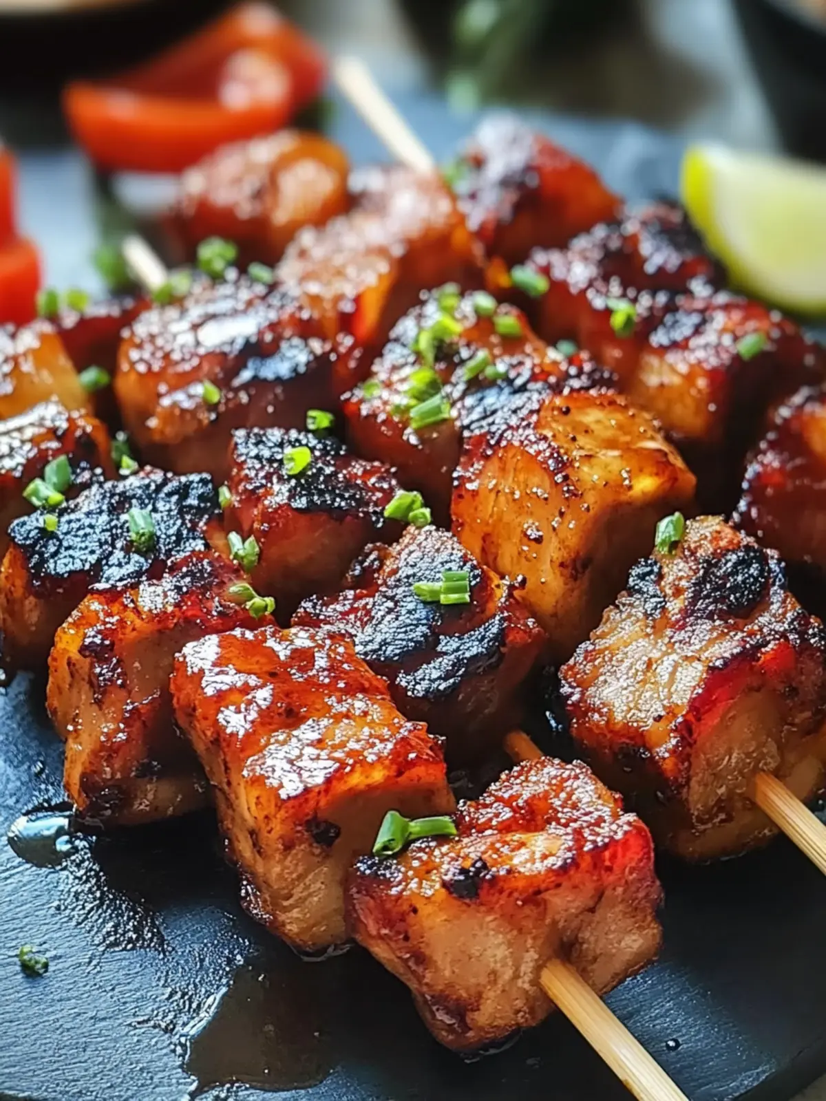 Honig-BBQ-Bacon-Hühnchen-Spieße