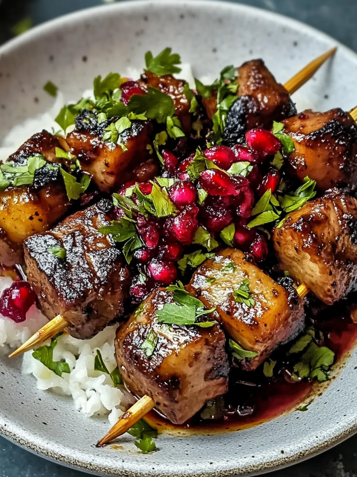 Leckeres Shish Andaz mit Granatapfelsauce