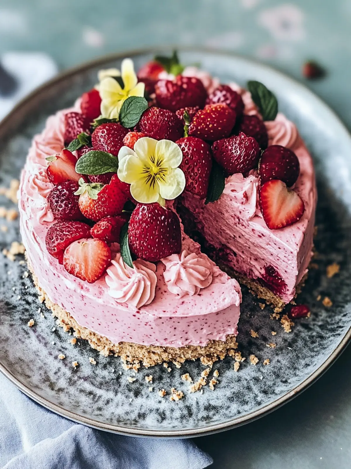 Veganer Erdbeerkuchen