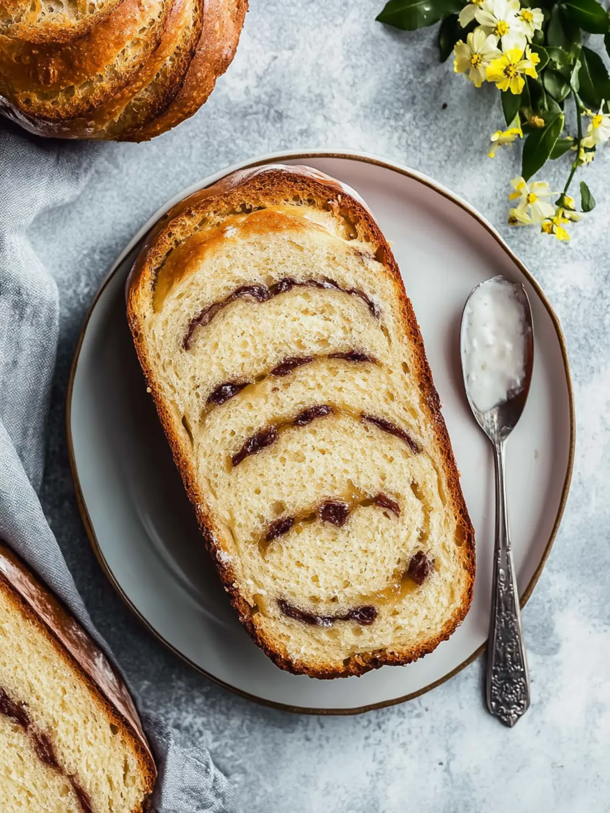 Zimtwirbel-Milchbrot mit Rosinen