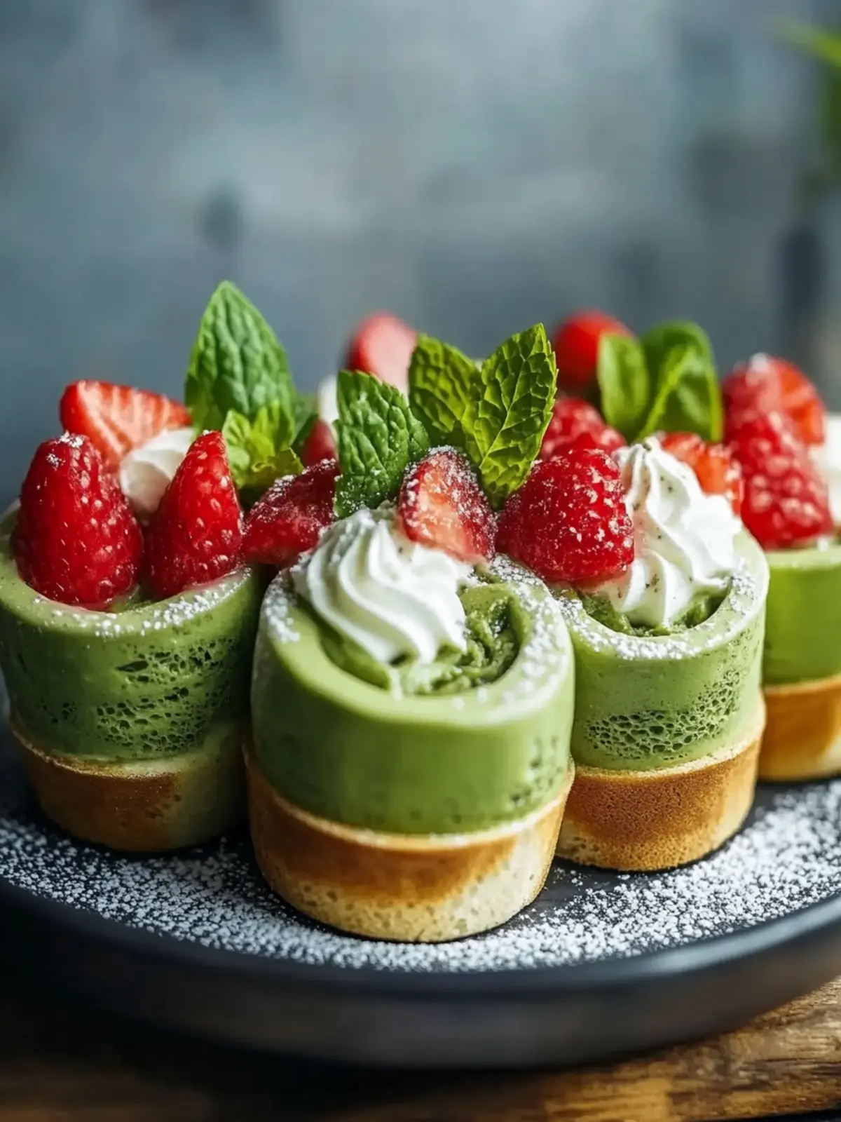 Erdbeer-Matcha-Latte-Rollen