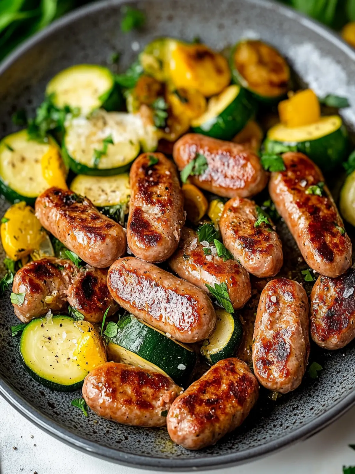 Bratwurst und Zucchini