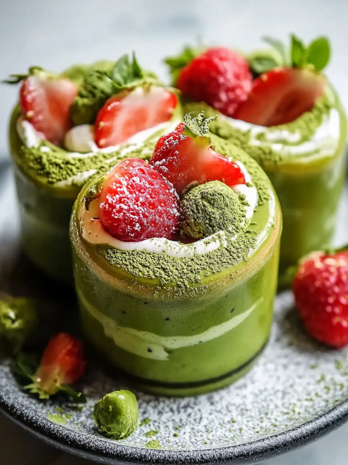 Erdbeer-Matcha-Latte-Rollen