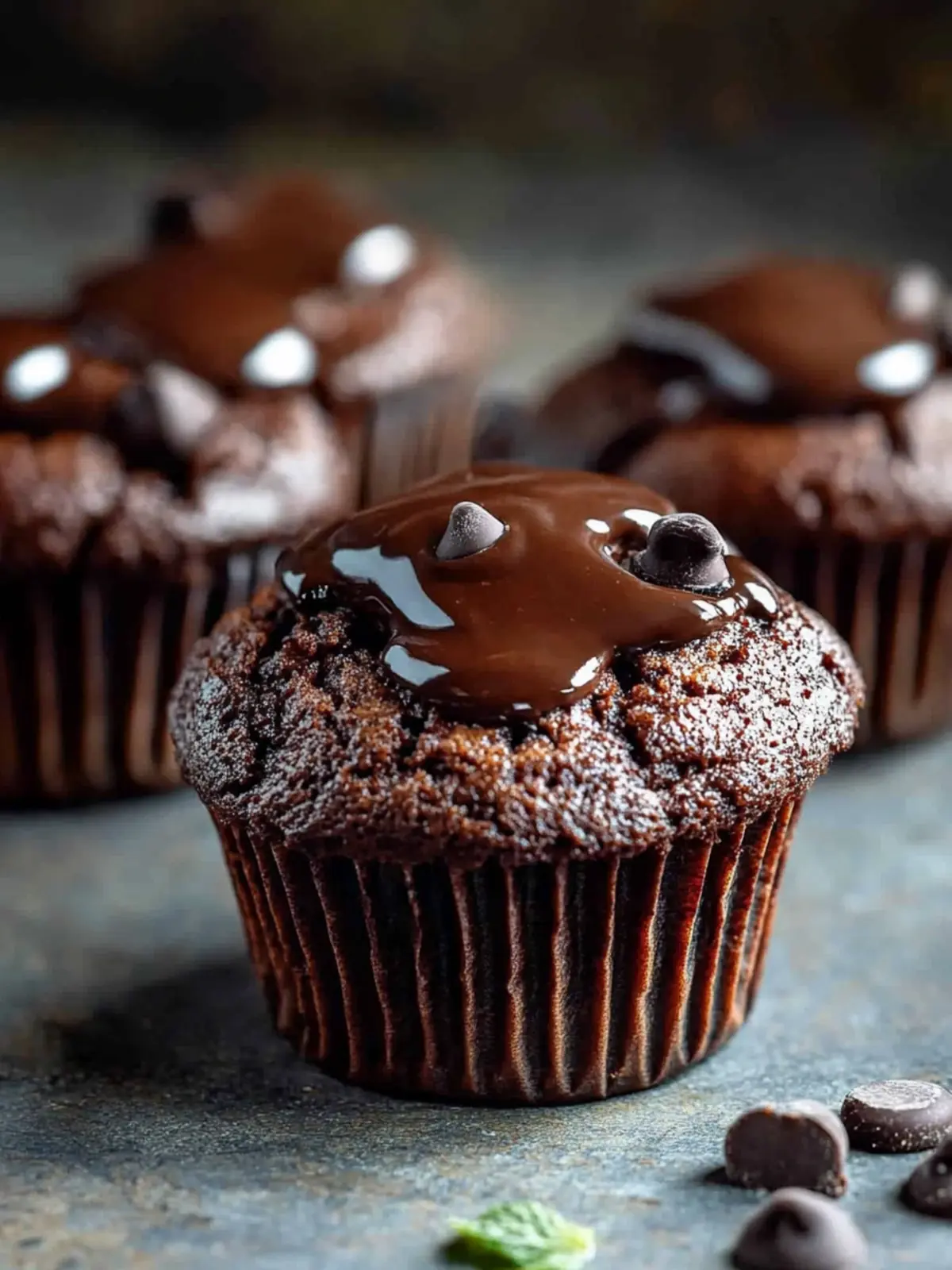 Doppelte Schokoladenmuffins