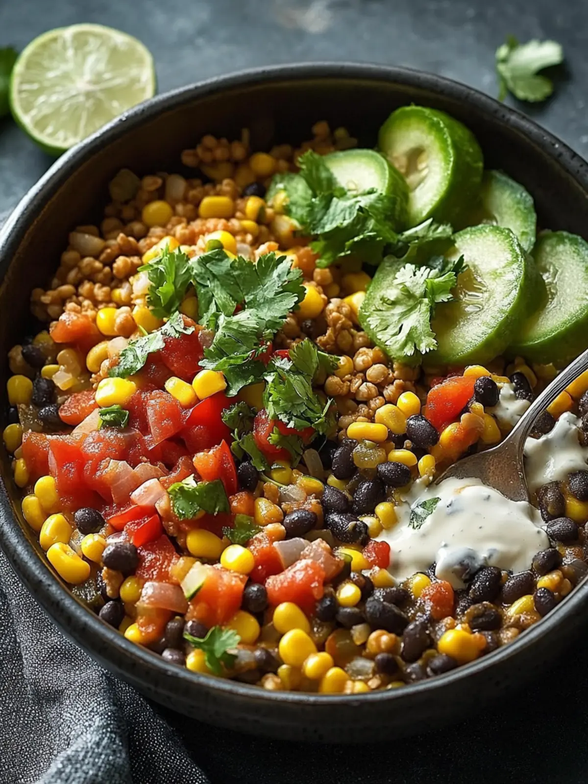 Vegetarische mexikanische Linsen