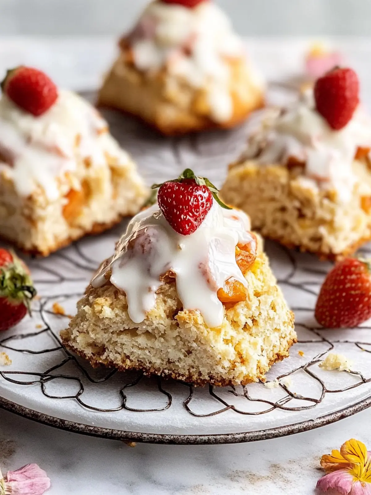 Einfache Karottenkuchen-Scones mit Frischkäse-Glasur