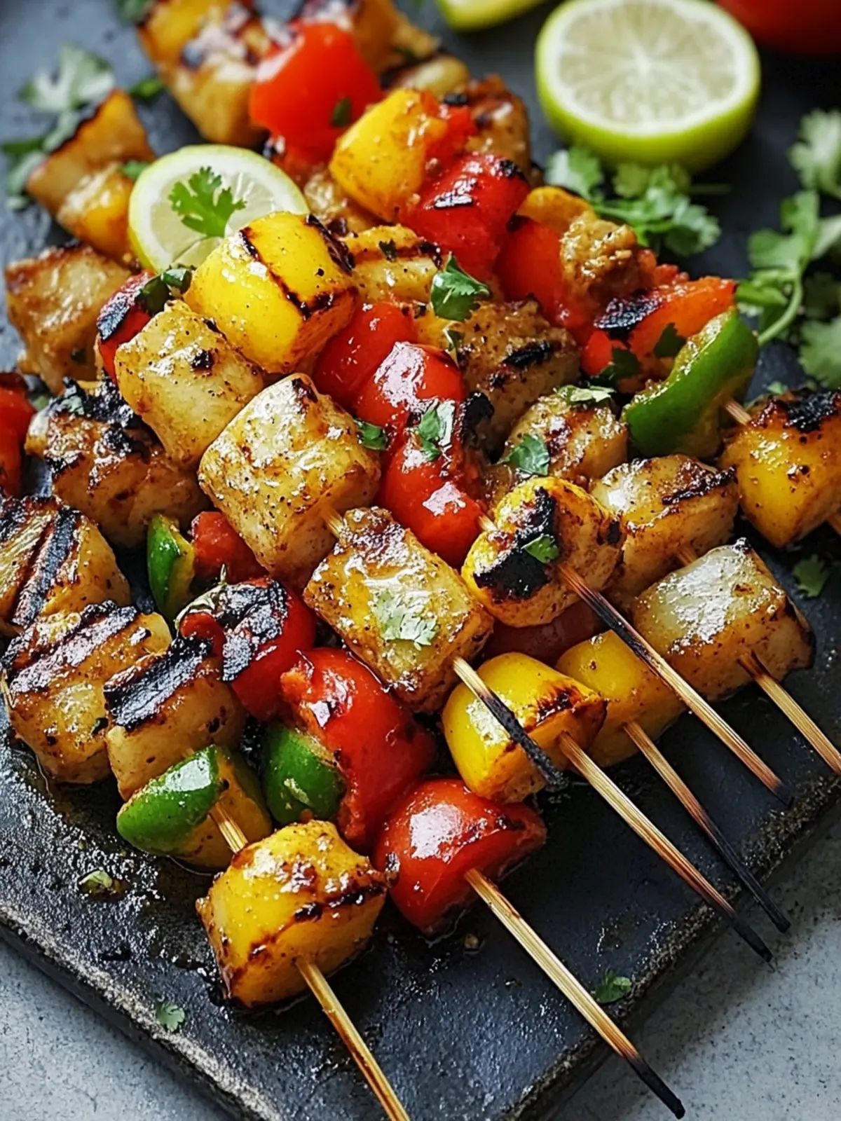 Gegrillte Fajita-Gemüse-Spieße