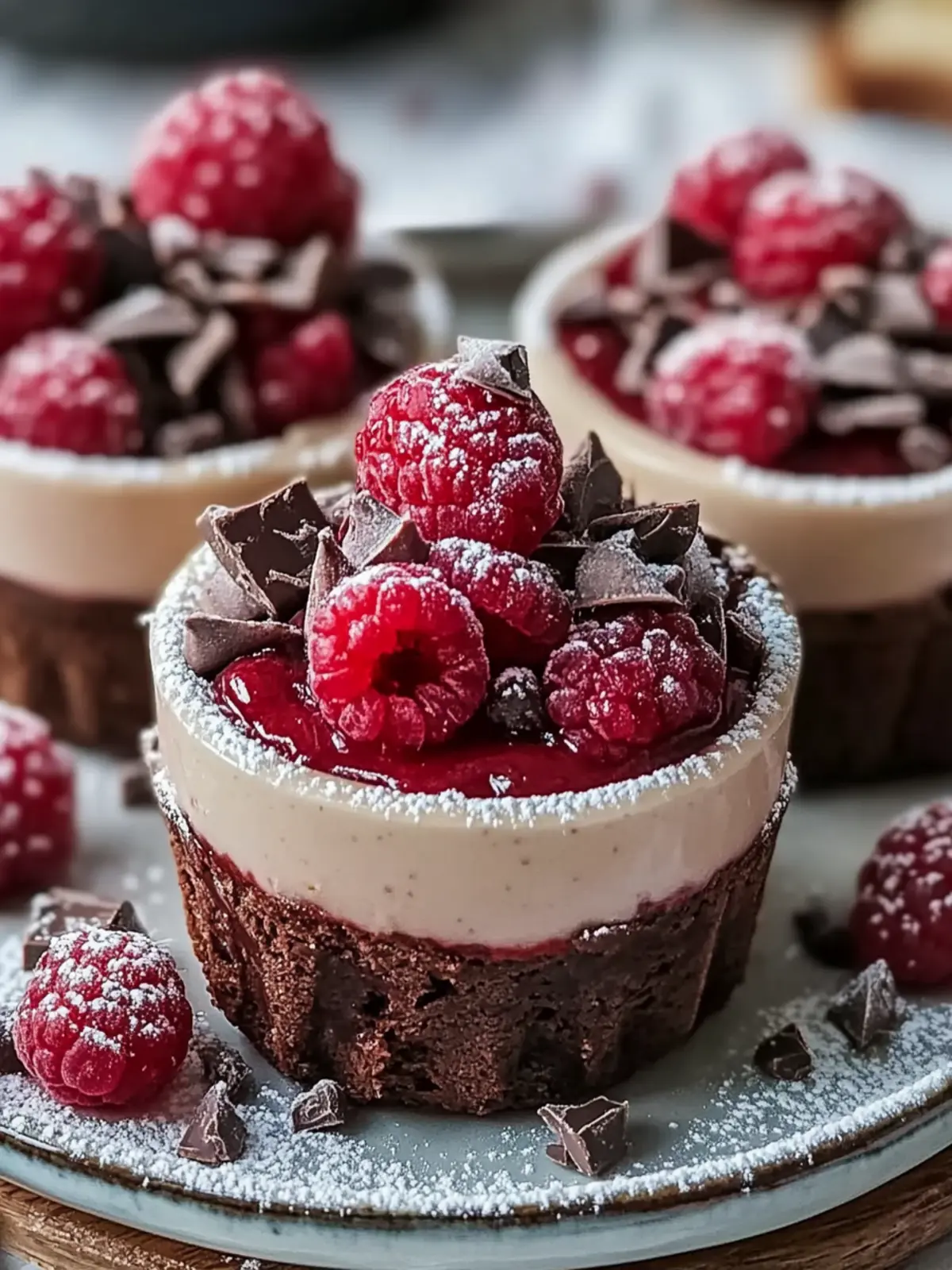 Keine Backen Himbeer Schokoladenmousse Becher