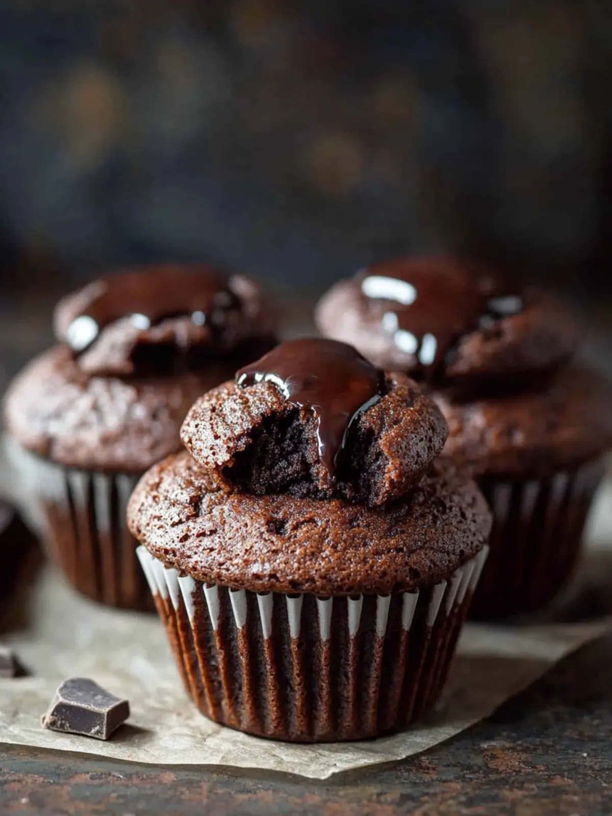 Doppelte Schokoladenmuffins