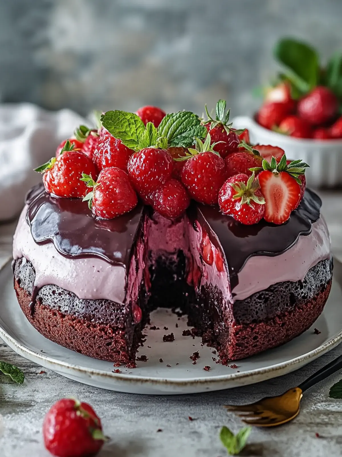 Erdbeer-Schokoladen-Schalenkuchen