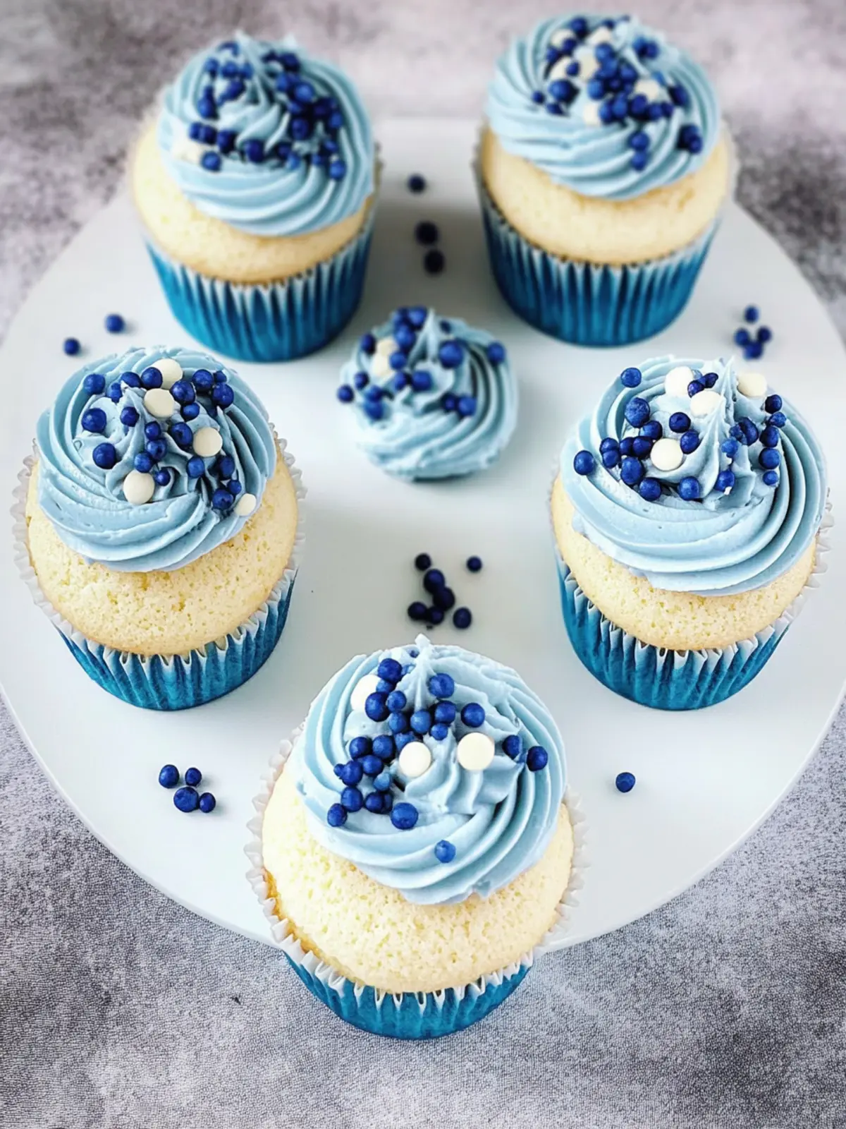 Blaue Samt Cupcakes