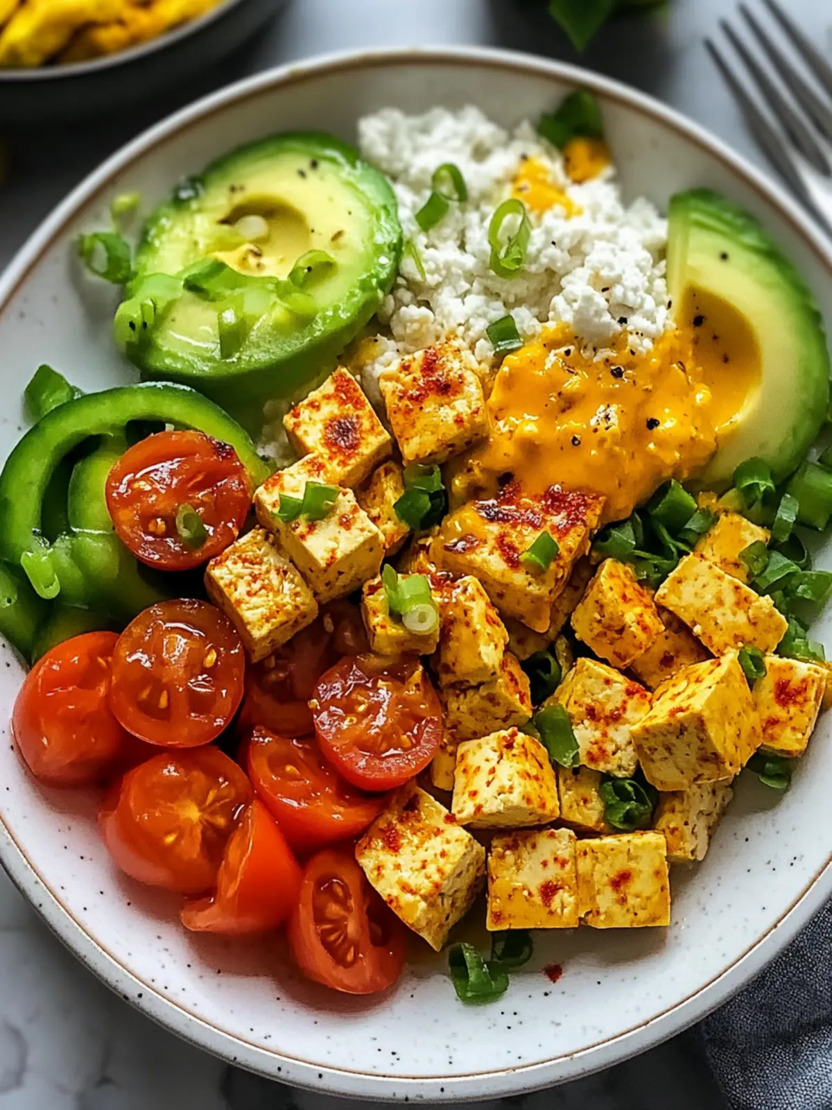 Super Eiersatz Veganer Tofu Rührgericht