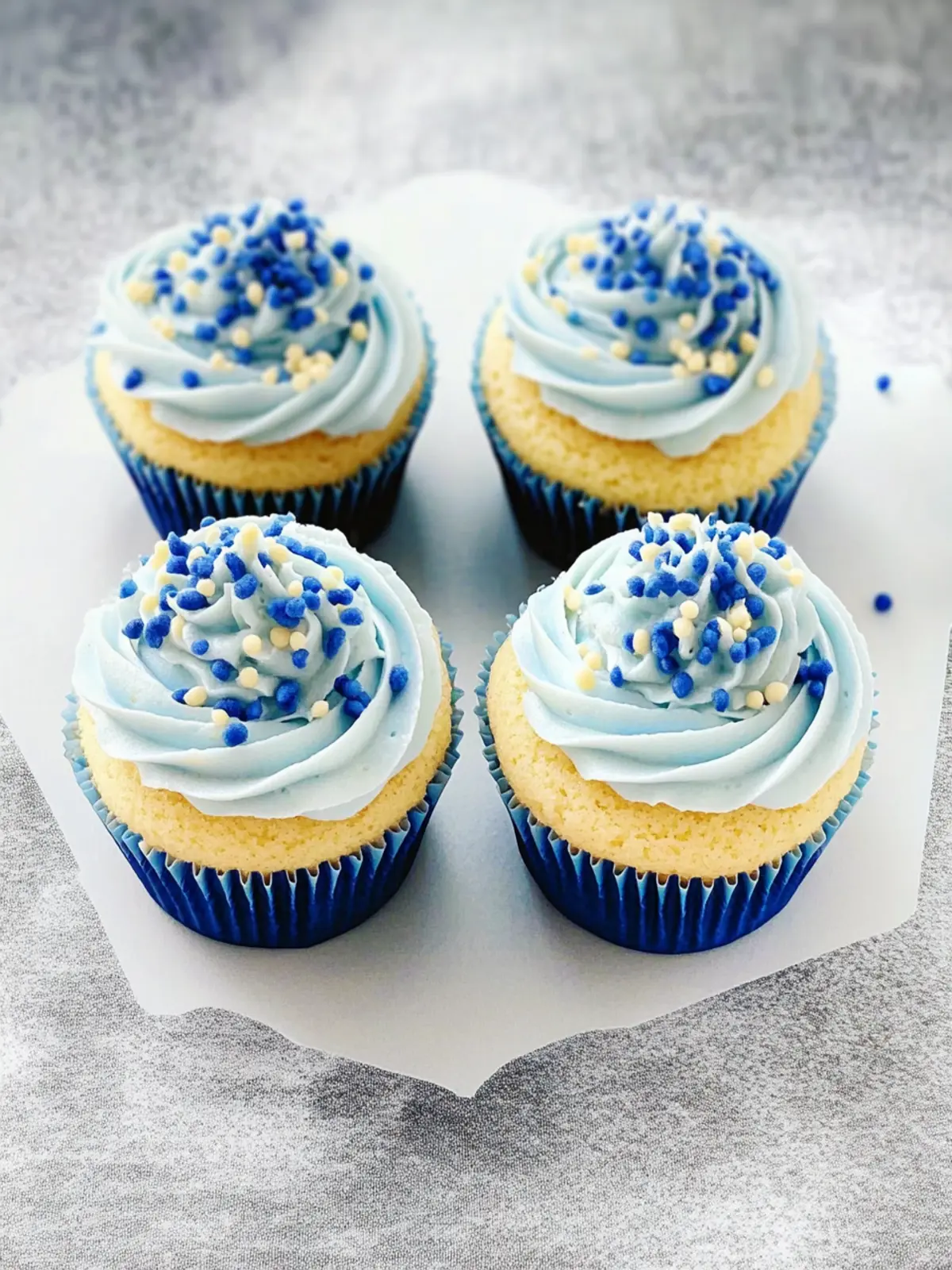 Blaue Samt Cupcakes