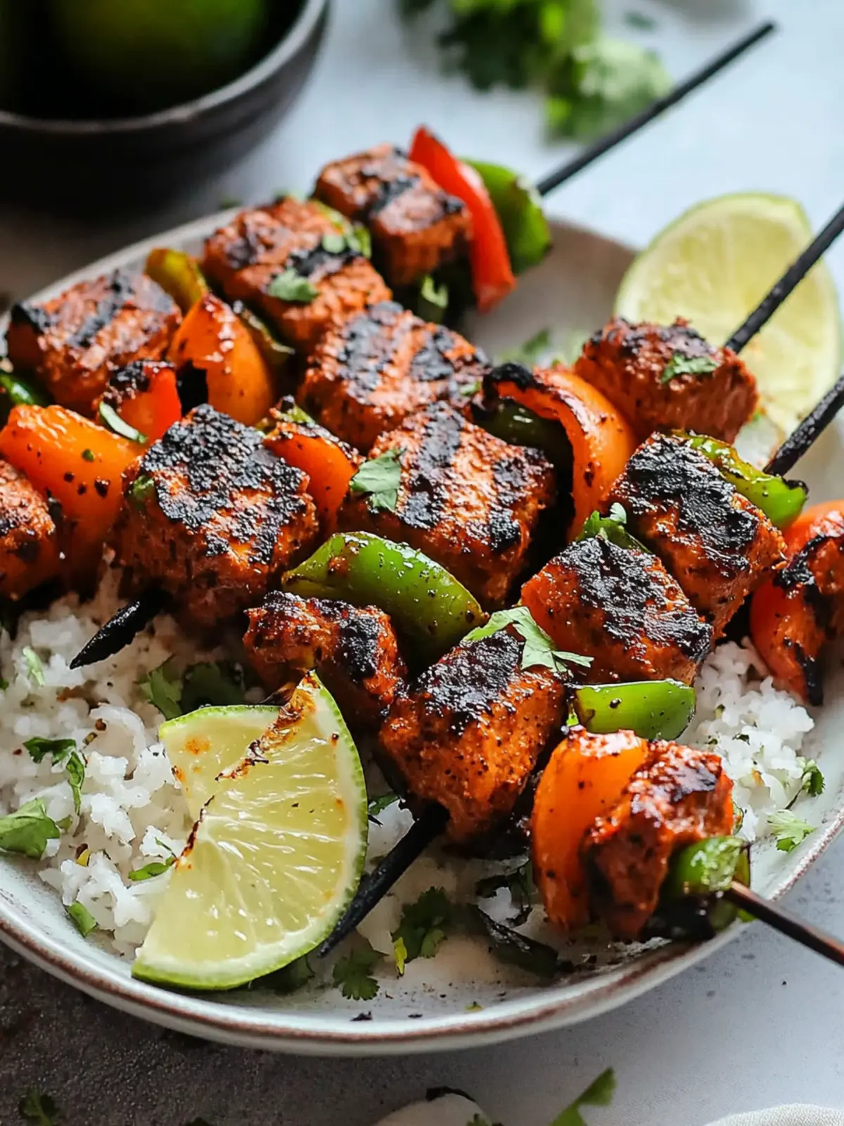 Gegrillte Jerk-Lachs-Kabobs
