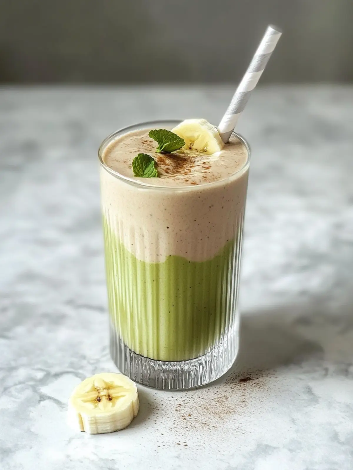 Erdbeer-Matcha-Smoothie mit Banane