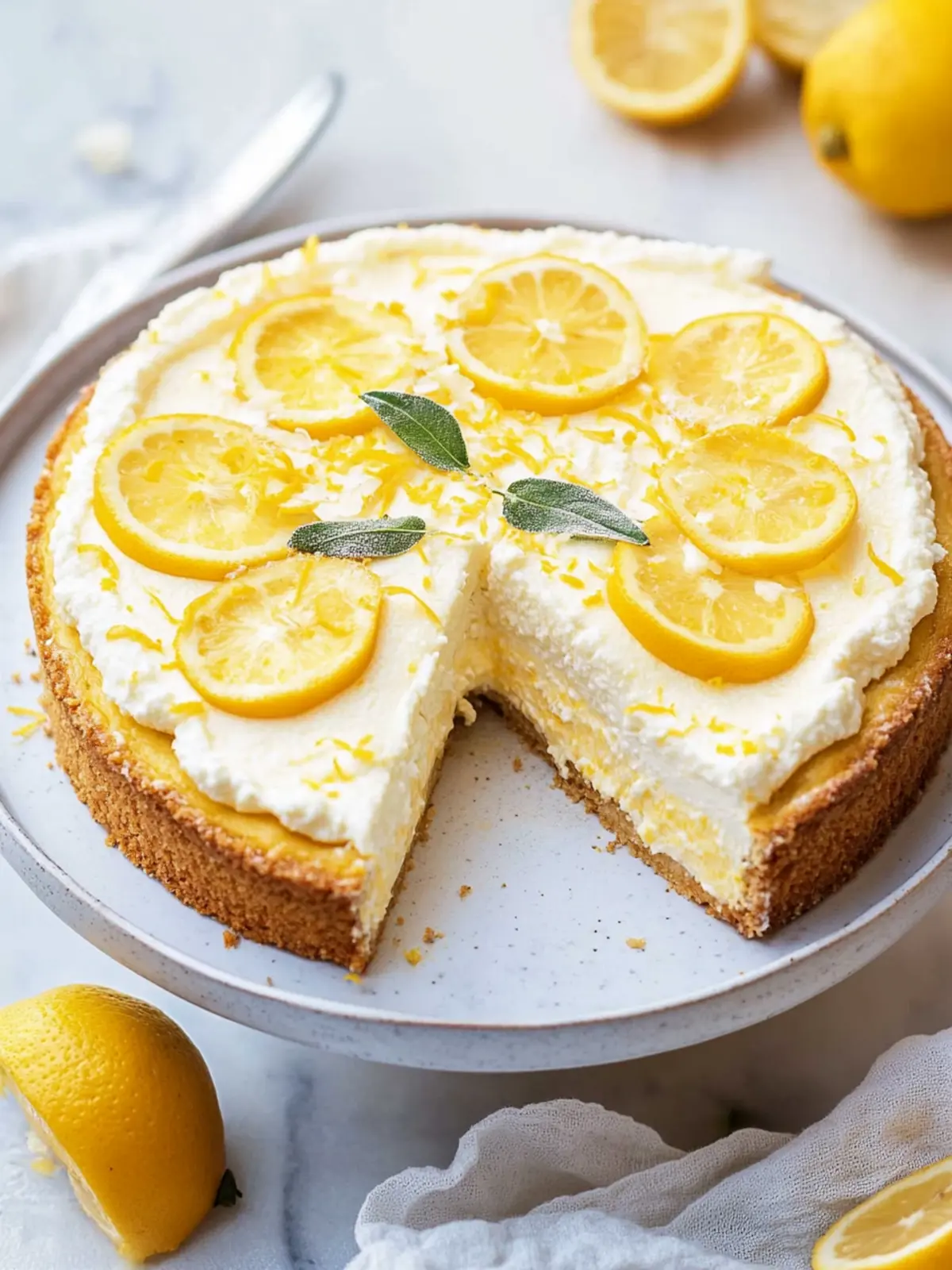 Italienischer Zitronen-Ricotta-Kuchen