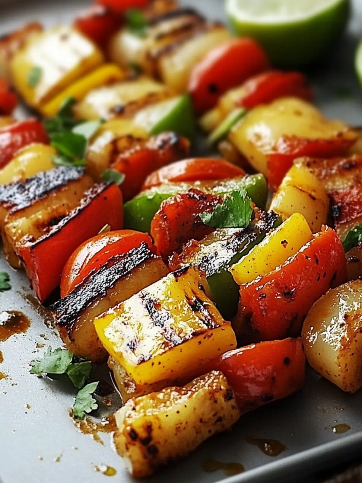 Gegrillte Fajita-Gemüse-Spieße