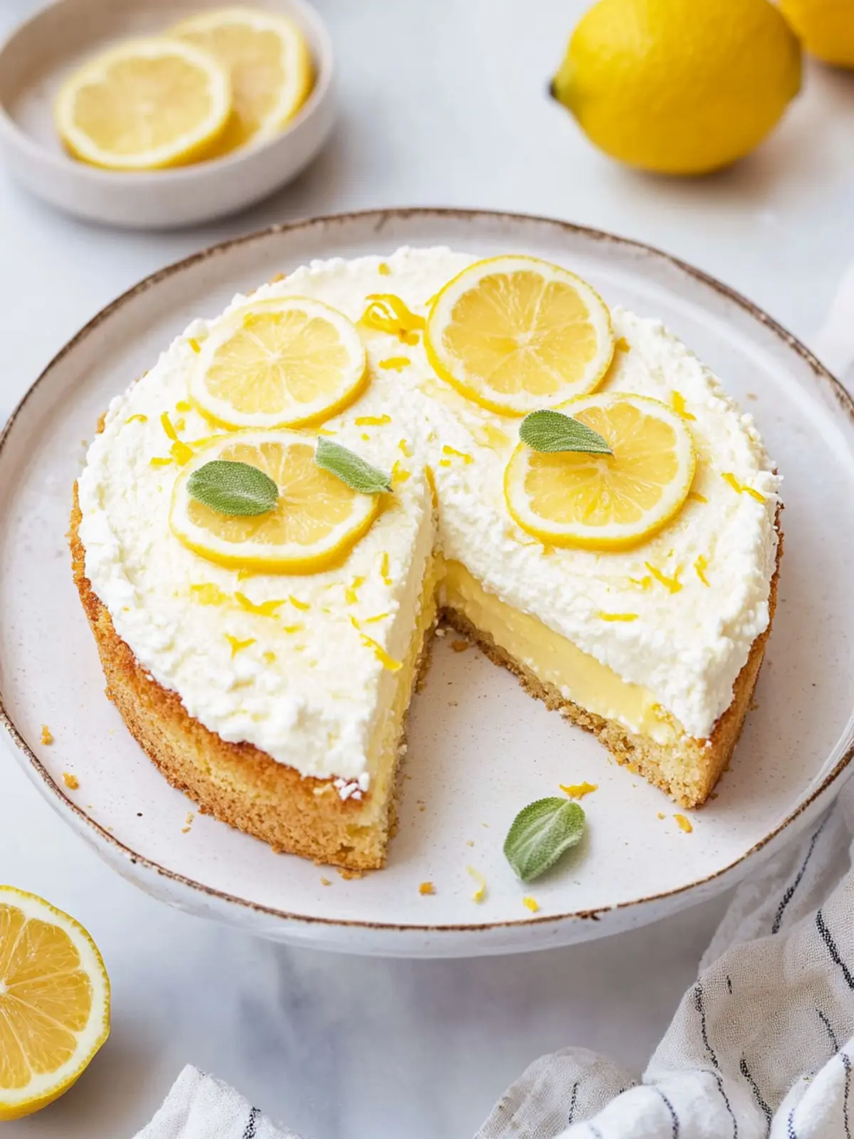 Italienischer Zitronen-Ricotta-Kuchen