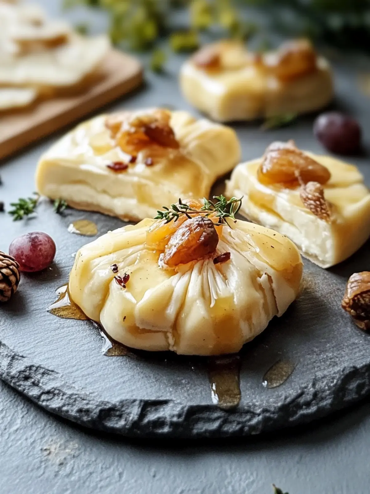 Kürbisgewürz heiße Honig Brie Bissen