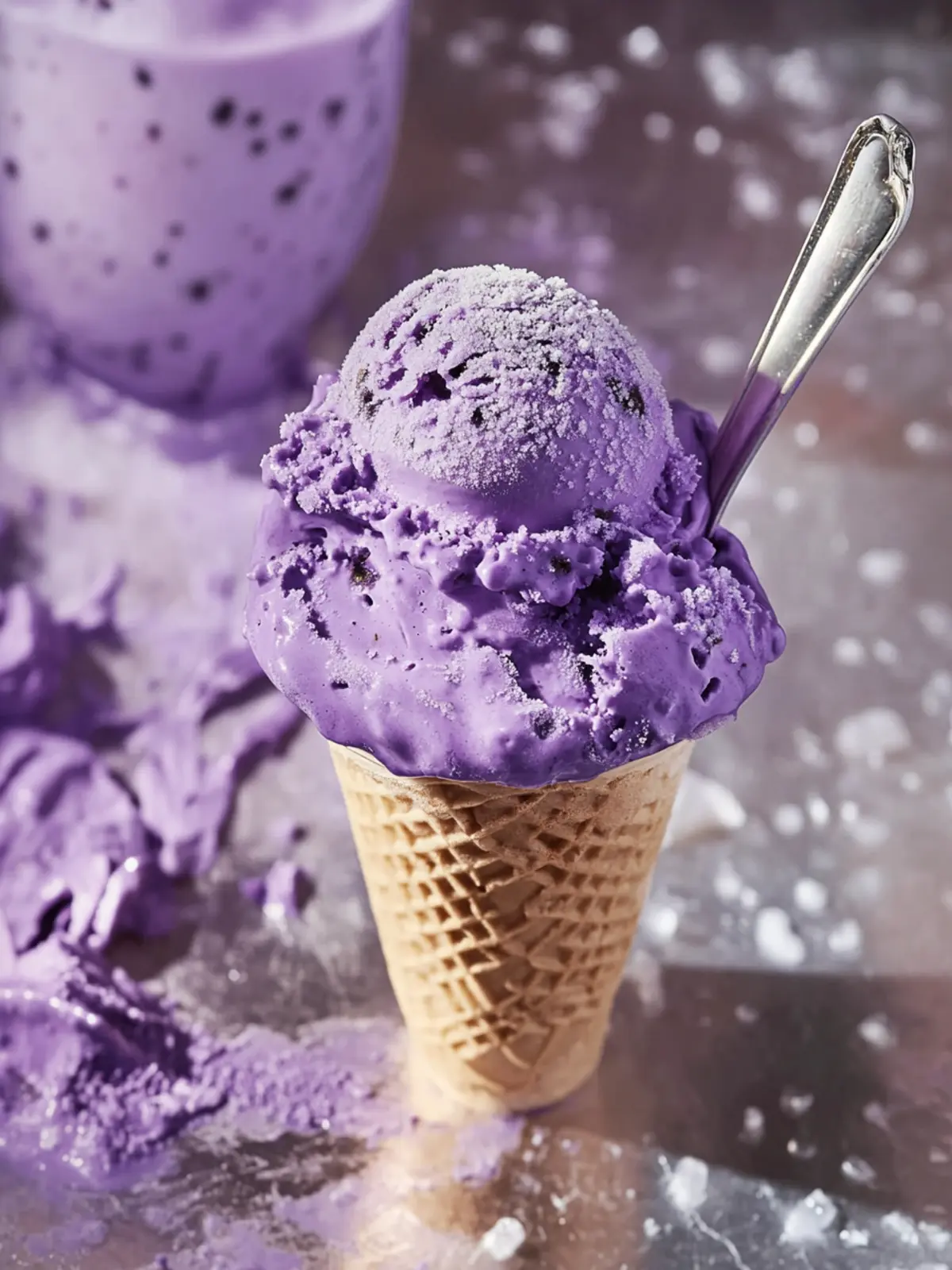 Ube-Eiscreme