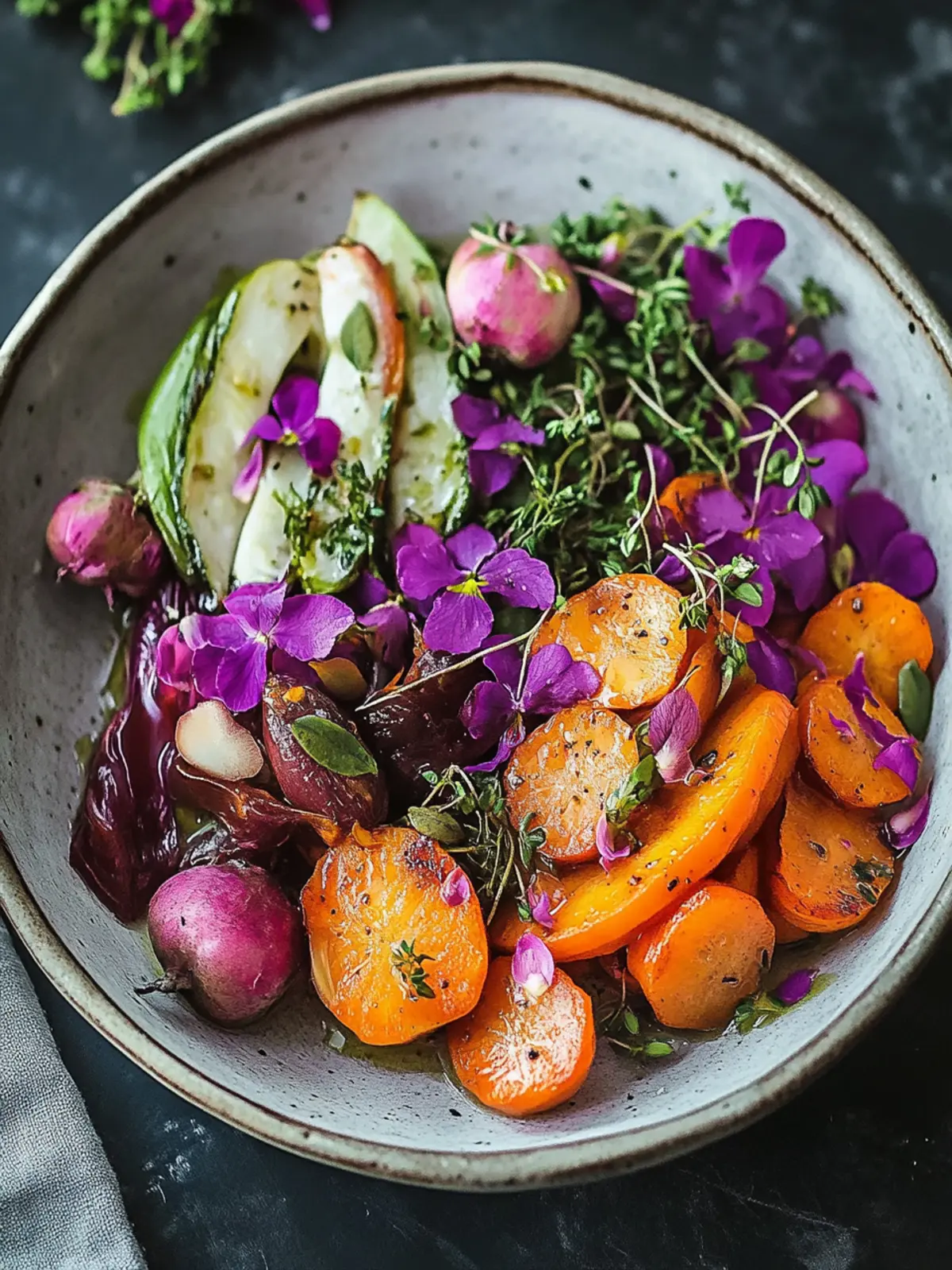 Geröstete Karotten und Rosenkohl