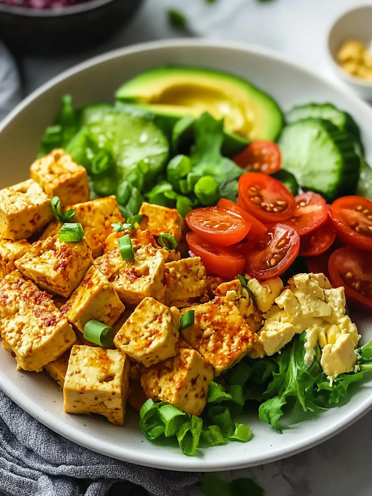 Super Eiersatz Veganer Tofu Rührgericht