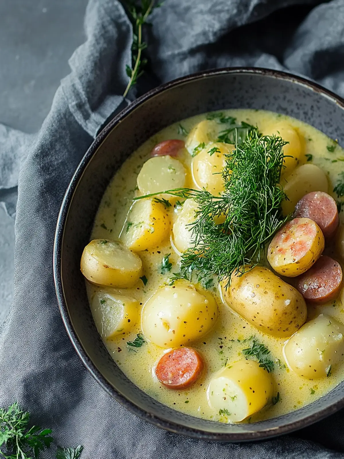 Herzhaftes Eintopf: Kartoffeln & Würstchen