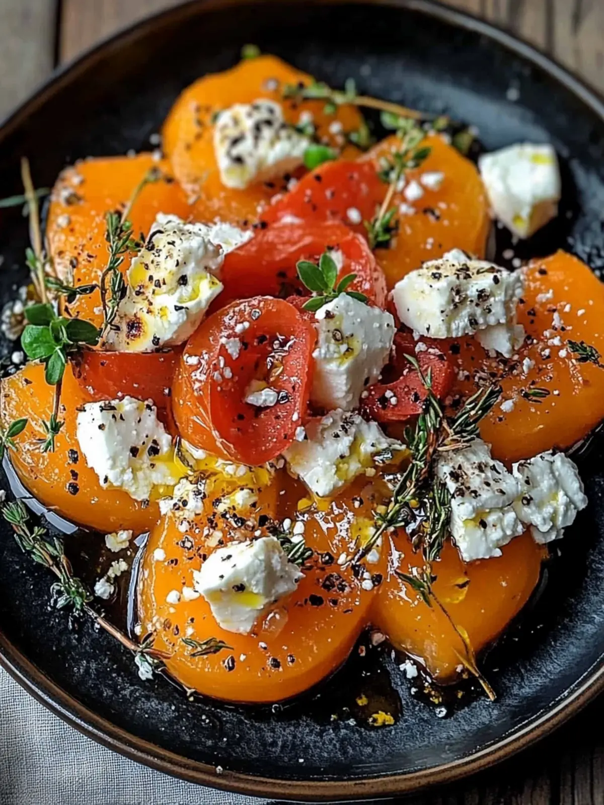 Gebackener Hokkaido-Kürbis mit Feta