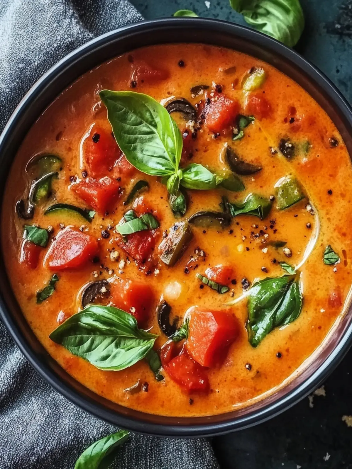 Vegetarische Pizza Suppe