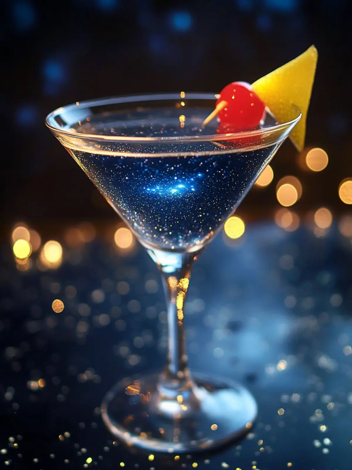 Magischer Sternenhimmel Martini Cocktail